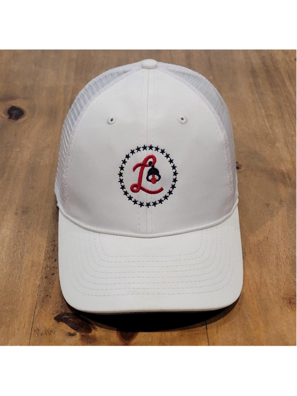 Liberty Bell Logo Hat Snapback White Stars Imperial Mesh Back One Size